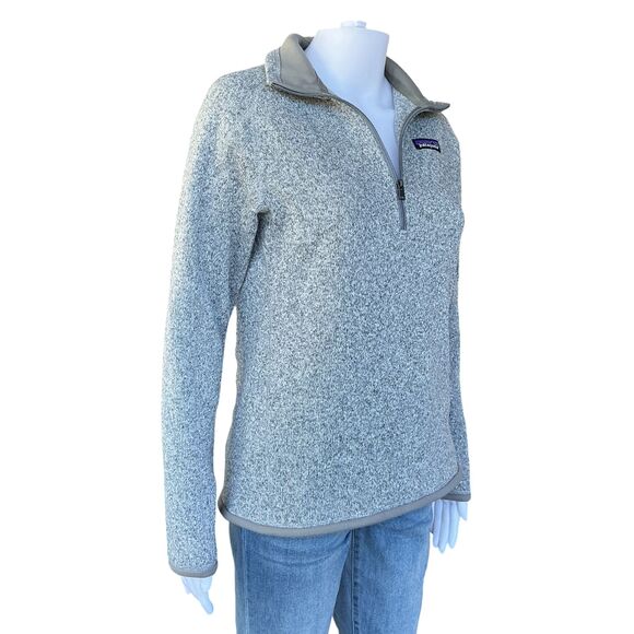 Patagonia Better Sweater Fleece Jacket Womens Size M 1/4 Zip Birch White Hiking - Picture 5 of 16